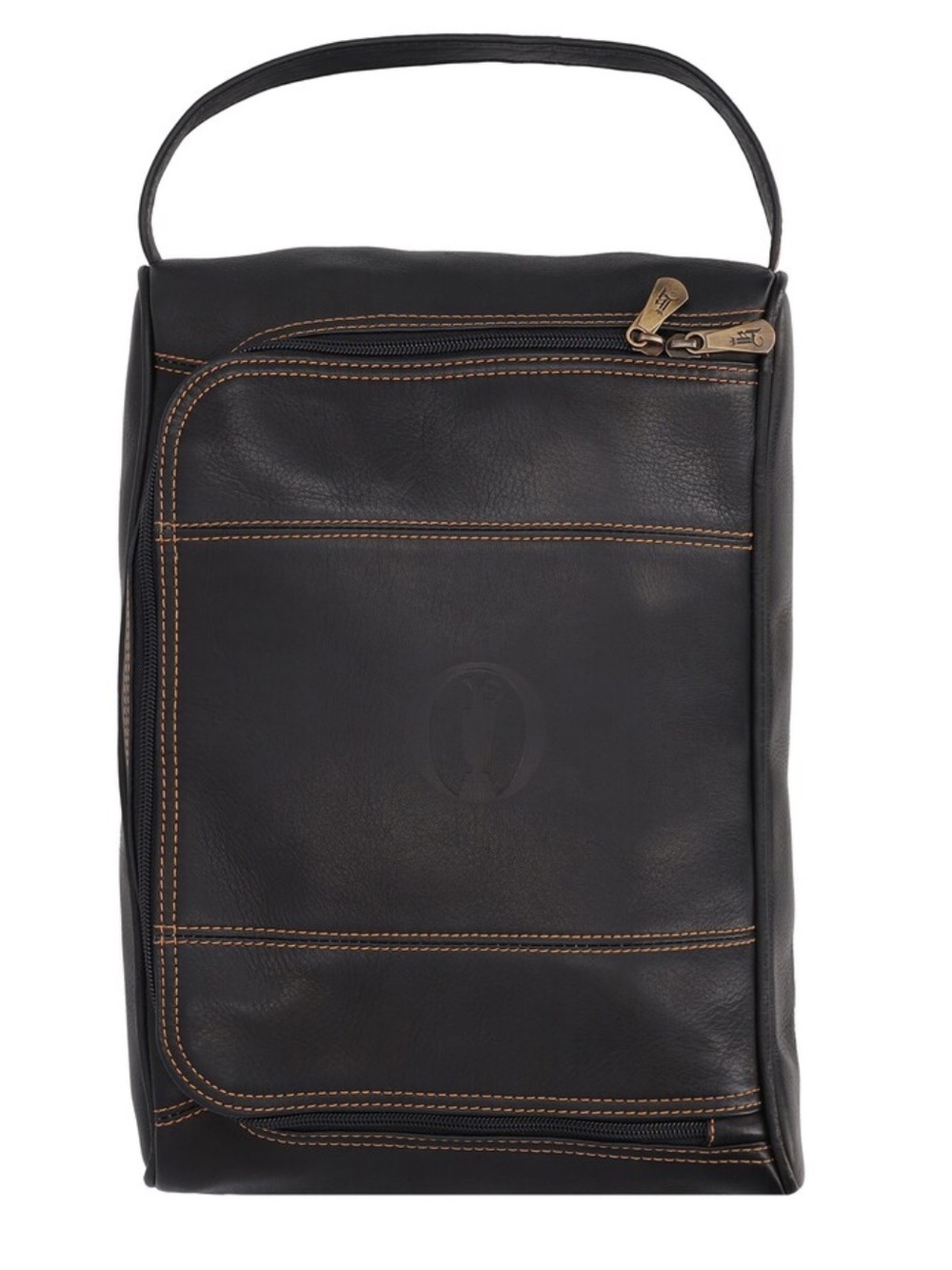 LINKS KINGS Heritage Shoe Carry Handle Bag Black Leather Travel Bag BRAND NEW